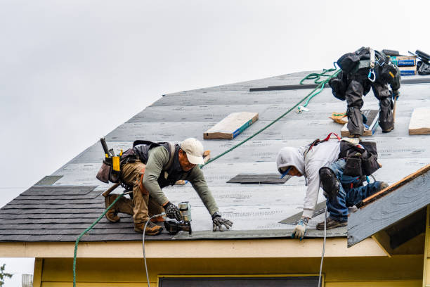 Professional Gutter Installation technician working in Saratoga, TX